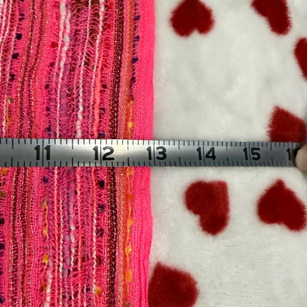 1 White Knit Scarf & Gold Threading + 1 Pink knit Scarf with Multicolor Accents!